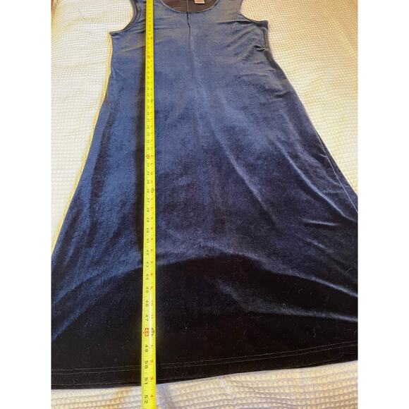 VTG Kathie Lee Collection Black Velvet Tank Midi Shirt Dress Size XL Whimsygoth - Picture 6 of 8